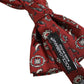 Men Bordeaux Floral Adjustable Neck Papillon Bow Tie