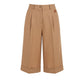 Beige Viscose Women Shorts