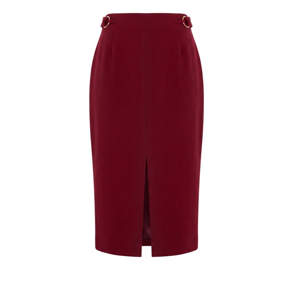 Red Polyester Women Skirt