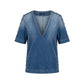 Blue Cotton Women Shirt