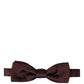 Men Brown 100% Silk Adjustable Neck Papillon Bow Tie