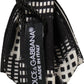 Black White Checkered Adjustable Neck Papillon Bow Tie