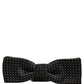 Black White Polka Dot Adjustable Neck Papillon Bow Tie