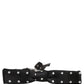 Black White Polka Dot Adjustable Neck Papillon Bow Tie