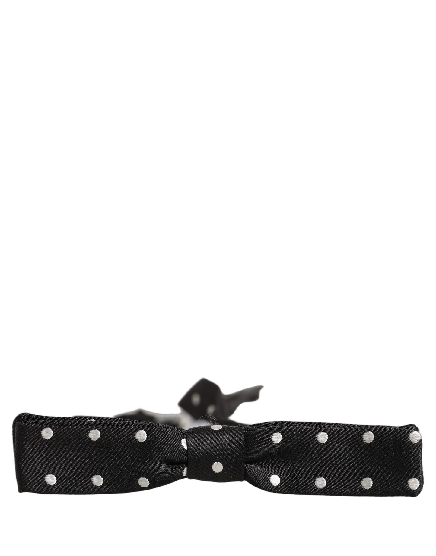 Black White Polka Dot Adjustable Neck Papillon Bow Tie