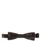 Men Brown 100% Silk Adjustable Neck Papillon Bow Tie