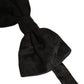 Men Black Paisley Silk Adjustable Neck Papillon Bow Tie