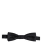 Men Black 100% Silk Adjustable Neck Papillon Bow Tie