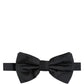 Men Black 100% Silk Adjustable Neck Papillon Bow Tie