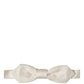 Men White 100% Silk Adjustable Neck Papillon Bow Tie