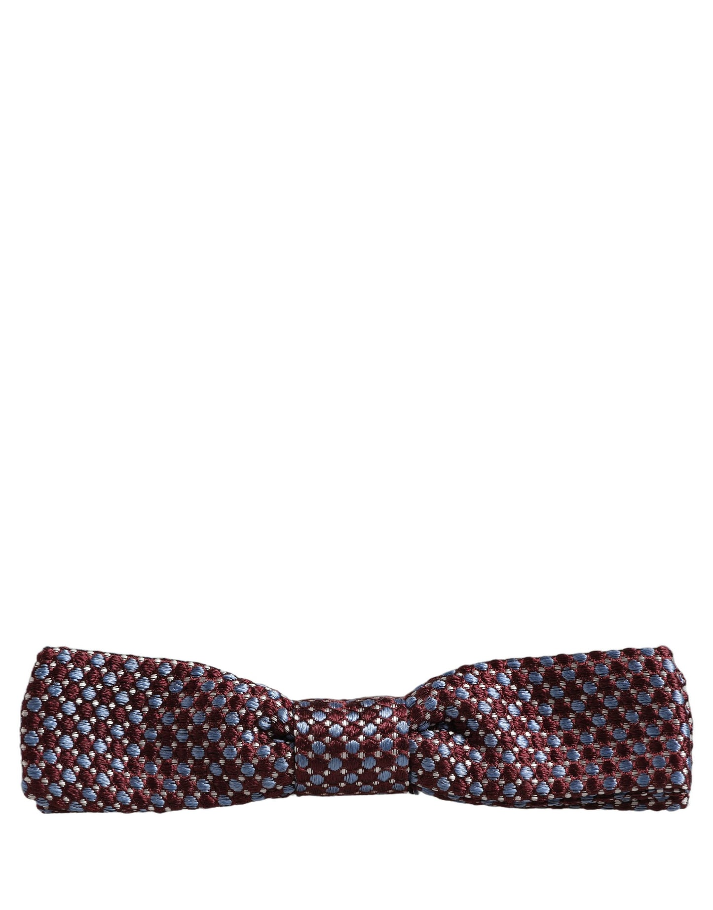 Blue Burgundy Woven Adjustable Neck Papillon Bow Tie