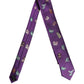 Men Purple Animal Print Adjustable Tied Necktie Tie