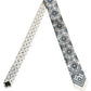 Men Off White Blue Geometric Adjustable Tied Necktie Tie