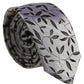 Men Gray Leaf Pattern Silk Adjustable Tied Necktie Tie