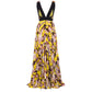 Yellow Silk Women Dress
