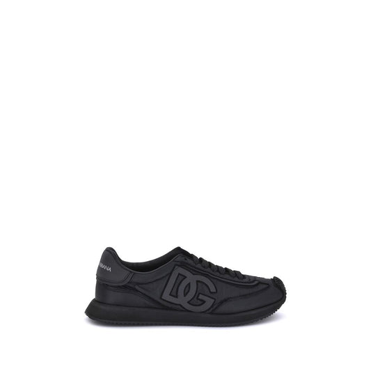 Black Fabric Athletic Sneakers