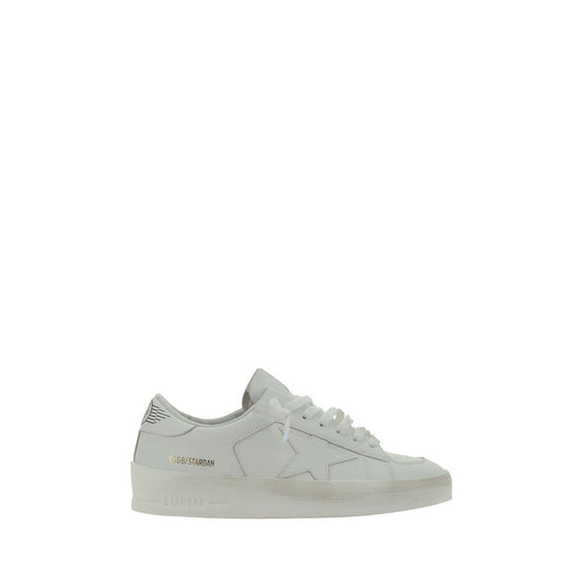 White Goatskin Low Top Sneakers