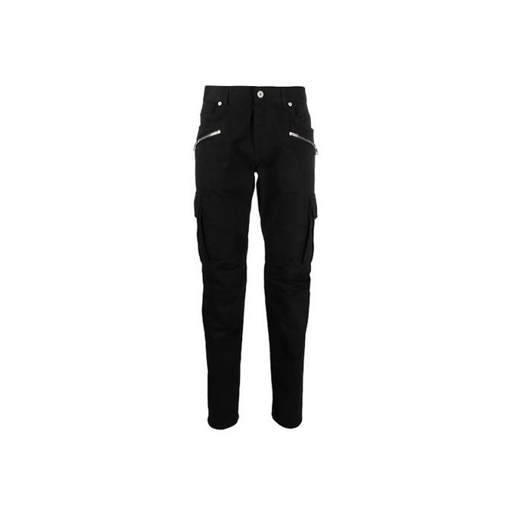 Black Cotton Cargo Pants