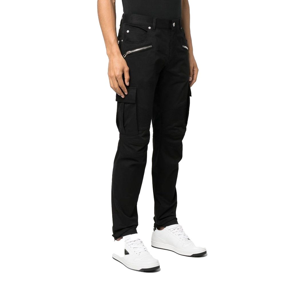 Black Cotton Cargo Pants