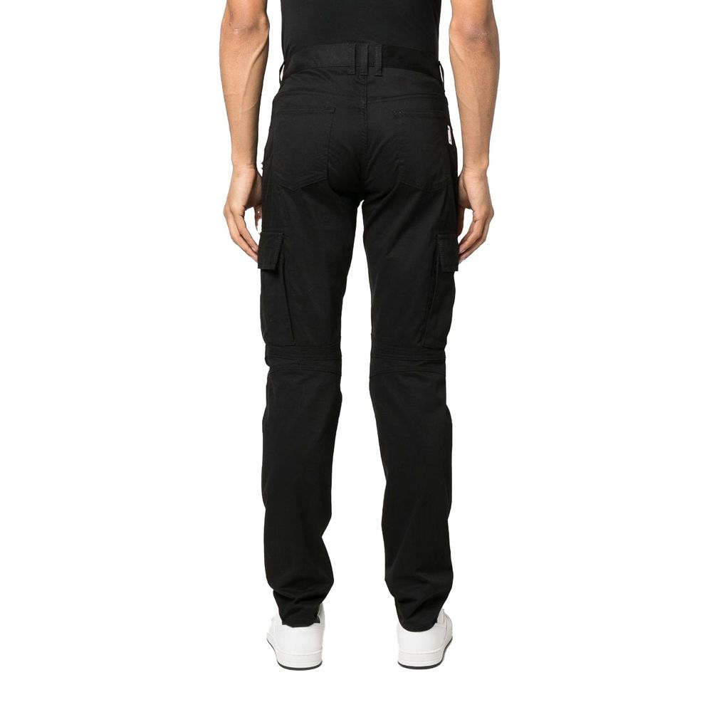 Black Cotton Cargo Pants