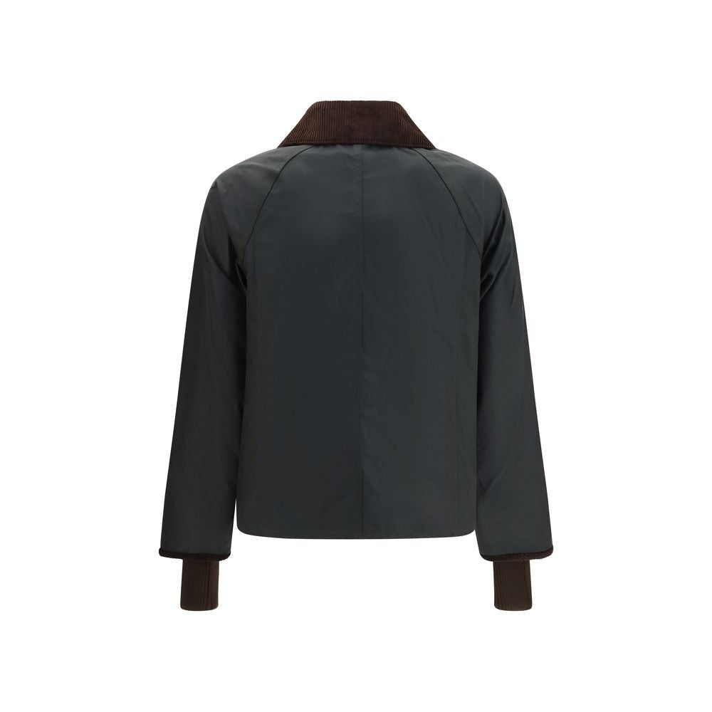 Bicolor Cotton Full-Length Jacket