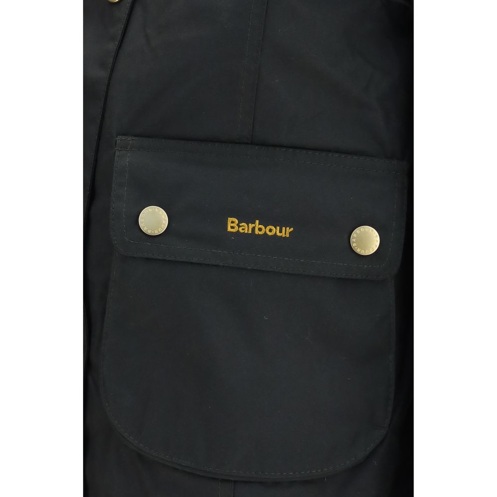 Bicolor Cotton Full-Length Jacket