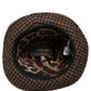 Brown Checkered Wool Tweed Fedora Capello Hats