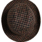 Brown Checkered Wool Tweed Fedora Capello Hats