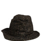 Gray Melange Blended Textured Tweed Capello Hat