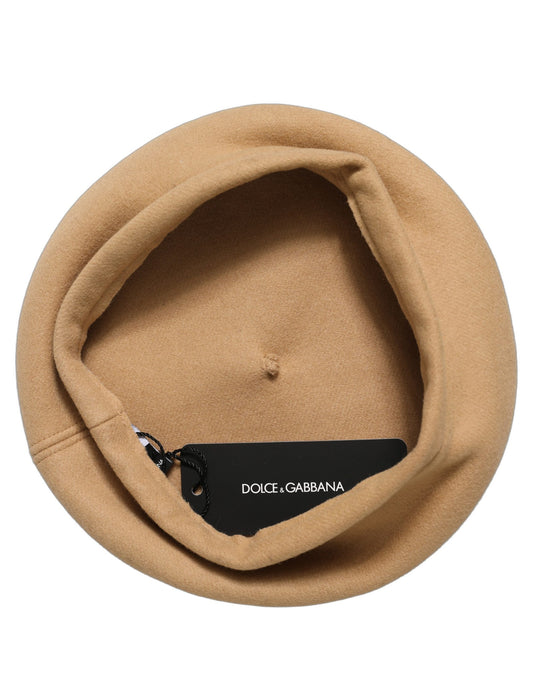 Beige Wool French Style Beret Capello Hat