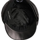 Black Lambskin Leather Newsboy Capello Hat