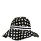 Black White Polka Dot Cotton Bucket Capello Hat