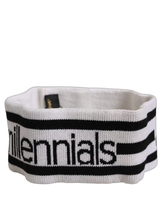 White Wool Knit #DGmillennials Head Band One Size Hat