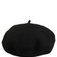 Black Wool French Style Beret Capello Hat