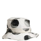 White Cotton Big Polka Dot Pattern Bucket Hat