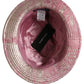 Pink Metallic Jacquard Pattern Bucket Capello Hat
