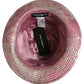 Pink Metallic Jacquard Pattern Bucket Capello Hat