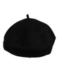 Black Wool French Style Beret Capello Hat