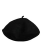 Black Wool French Style Beret Capello Hat