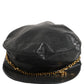 Black Cotton Gold DG Chain Baker Boy Capello Hat
