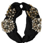 Black Silk Crystal Embellishment One Size Headband