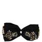 Black Silk Crystal Embellishment One Size Headband