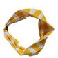 Yellow White Stripes Nylon Head Wrap One Size Headband