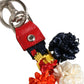 Raffia Leather Clasp Finder Chain Keyring Multicolor