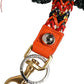 Raffia Leather Clasp Finder Chain Keyring Multicolor