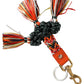 Raffia Leather Clasp Finder Chain Keyring Multicolor