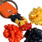 Raffia Leather Clasp Finder Chain Keyring Multicolor