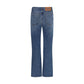 Blue Cotton Straight-Leg Jeans