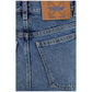 Blue Cotton Straight-Leg Jeans