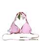 Pink Floral Print Triangle Beachwear Bikini Top